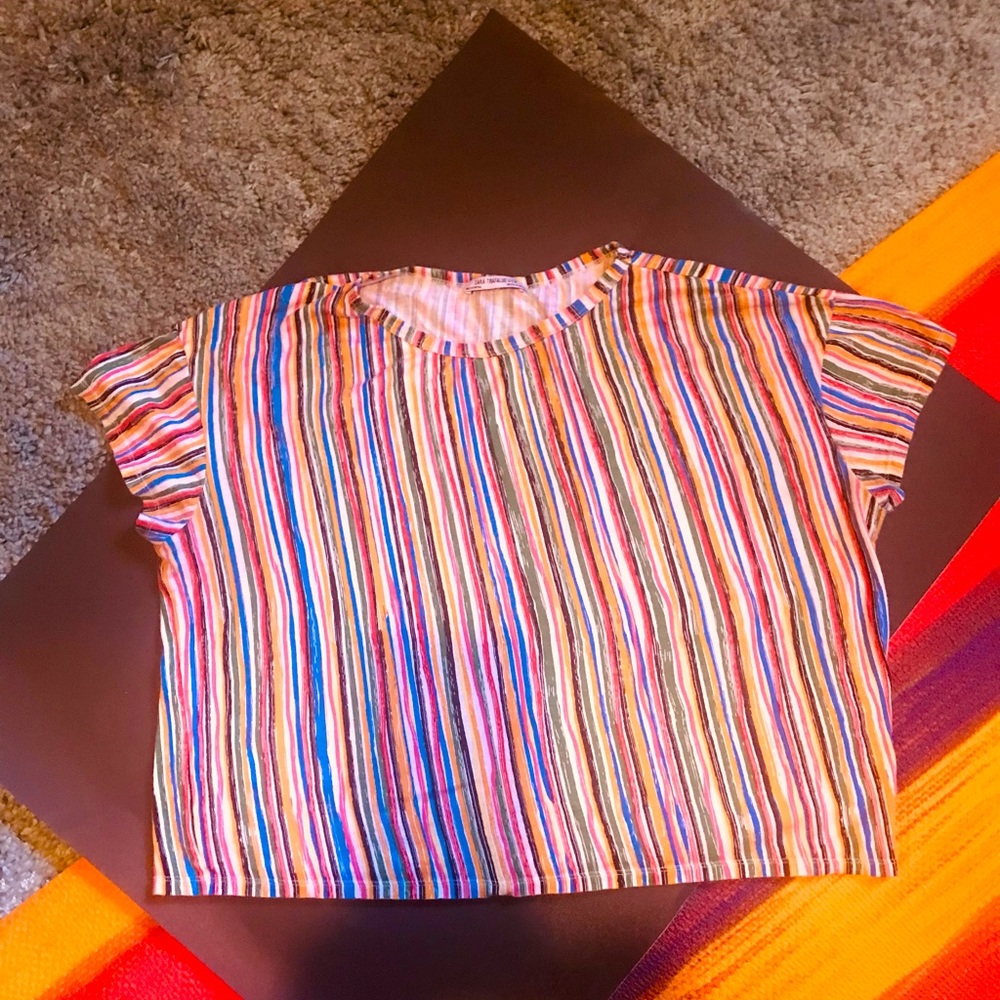 Zara vintage stripe halter top size small